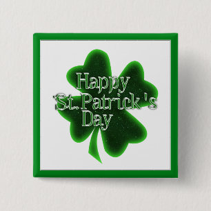 Lycklig St. Patricks Day Shamrock Knapp