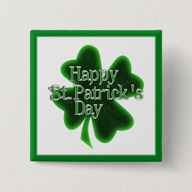 Lycklig St. Patricks Day Shamrock Knapp (Framsida)