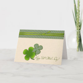 Lycklig St. Patrick's Day. Shamrock Kort