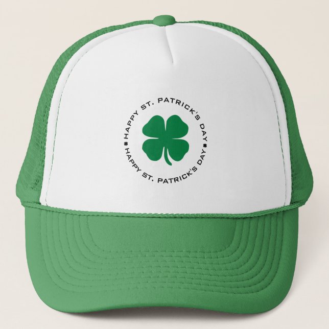 Lycklig St. Patrick's Day Shamrock Lucky Charm Keps (Framsida)