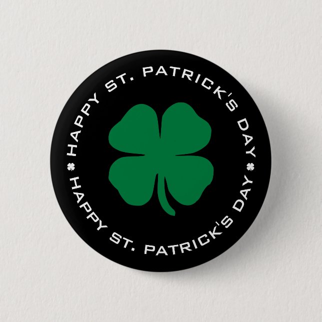 Lycklig St. Patrick's Day Shamrock Lucky Charm Knapp (Framsida)