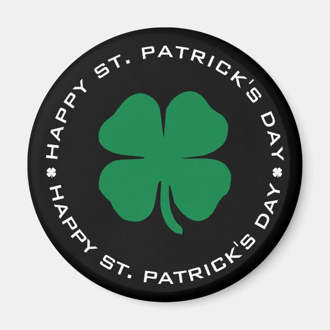 Lycklig St. Patrick's Day Shamrock Lucky Charm Magnet (Framsidan)