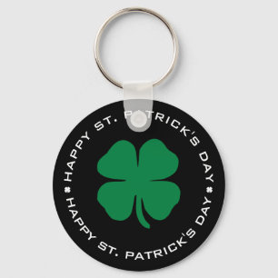 Lycklig St. Patrick's Day Shamrock Lucky Charm Nyckelring