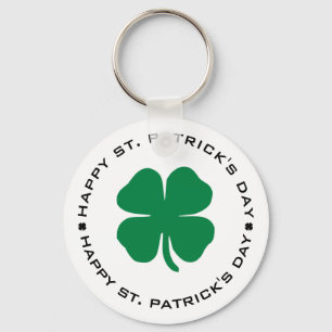 Lycklig St. Patrick's Day Shamrock Lucky Charm Nyckelring