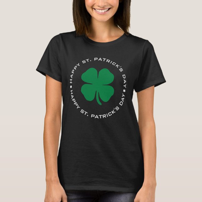 Lycklig St. Patrick's Day Shamrock Lucky Charm T Shirt (Framsida)