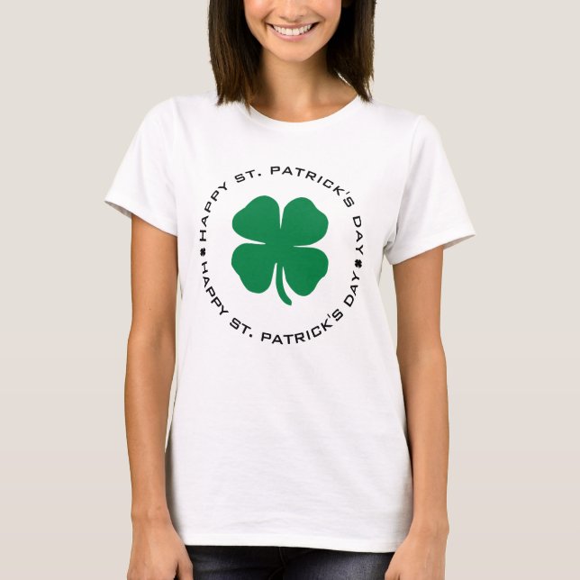 Lycklig St. Patrick's Day Shamrock Lucky Charm T Shirt (Framsida)