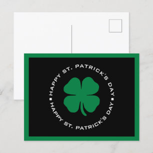 Lycklig St. Patrick's Day Shamrock Lucky Charm Vykort