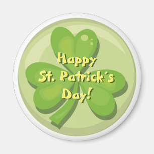 Lycklig St. Patrick's Day Shamrock Magnet