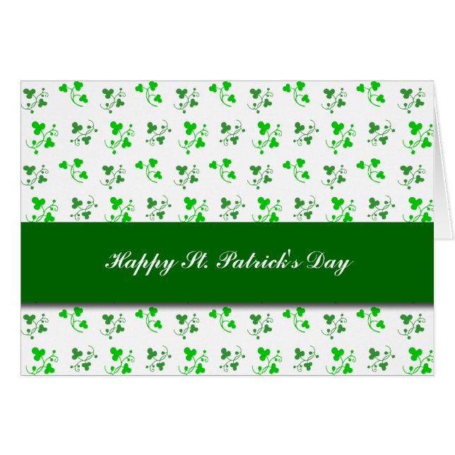 Lycklig St. Patrick's Day Shamrock Mönster Card Hälsningskort (Framsidan Horizontal)
