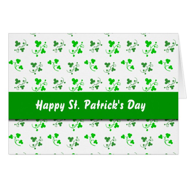 Lycklig St. Patrick's Day Shamrock Mönster Card Hälsningskort (Framsidan Horizontal)