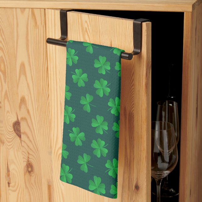 LYCKLIG ST. PATRICK'S DAY Shamrock Mönster Kitchen Kökshandduk (Thirds Fold)