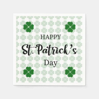 Lycklig St. Patrick's Day Shamrock Napkin! Pappersservett