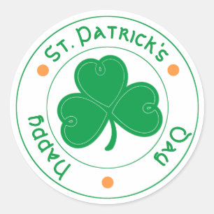"Lycklig St. Patrick's Day" Shamrock Runt Klistermärke