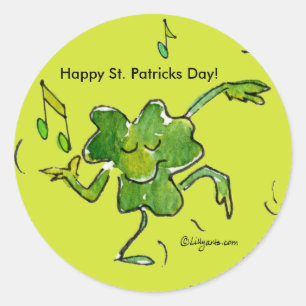 Lycklig St. Patricks Day Shamrock Sticker Runt Klistermärke