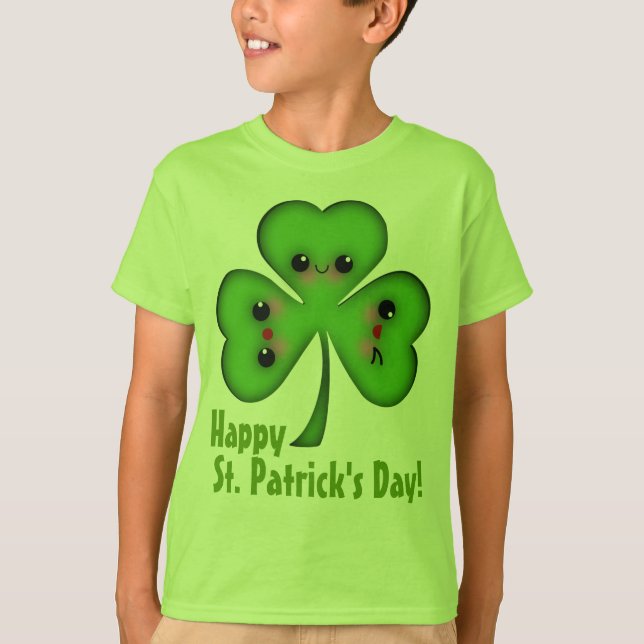 Lycklig St. Patrick's Day Shamrock T-shirt (Framsida)