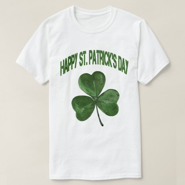 Lycklig St. Patrick's Day Shamrock T-Shirt (Design framsida)