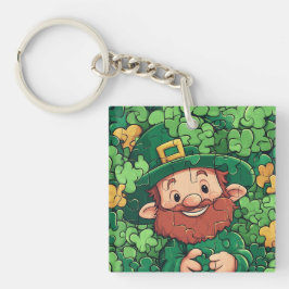 Lycklig St. Patrick's Day Shamrocks Acrylic Keycha