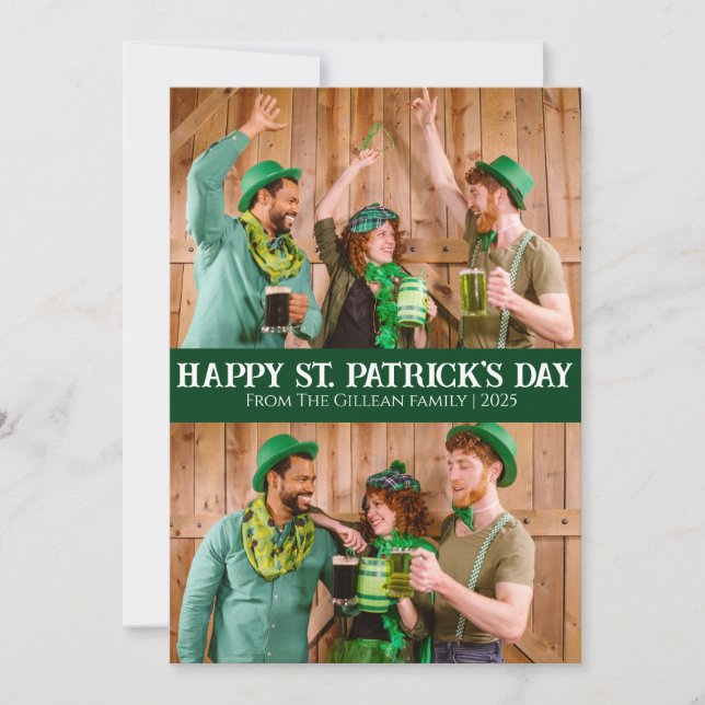 Lycklig St patricks day Shamrocks-familjen Två fot Julkort (Framsida)