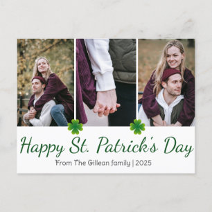 Lycklig St. patrick's day Shamrocks family 3-foto Helg Vykort