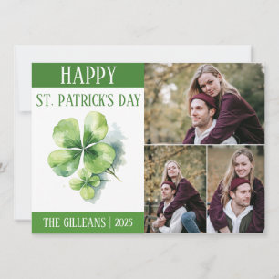 Lycklig St. patrick's day Shamrocks family 3-foto Julkort