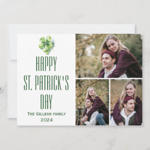 Lycklig St. patrick's day Shamrocks family 3-foto Julkort