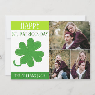Lycklig St. patrick's day Shamrocks family 3-foto Julkort