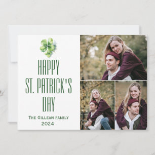 Lycklig St. patrick's day Shamrocks family 3-foto Julkort