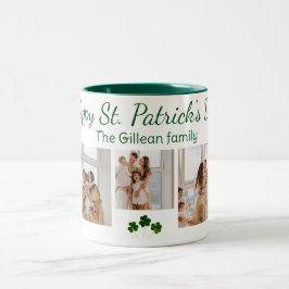 Lycklig St. patrick's day Shamrocks family 3-foto Två-Tonad Mugg