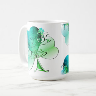 "Lycklig St. Patrick's Day" Shamrocks Kaffemugg