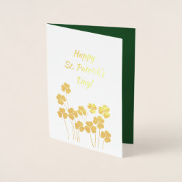 Lycklig St. Patrick's Day. Shamrocks Luxury Folierat Kort