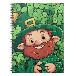 Lycklig St. Patrick's Day Shamrocks Puzzle Anteckningsbok