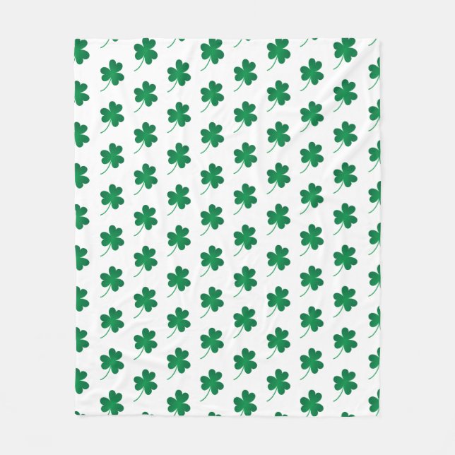 Lycklig St. Patrick's Day Shamrocks Throw Blanket Fleecefilt (Framsidan)