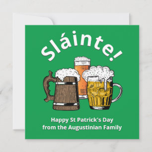 LYCKLIG ST PATRICK'S DAY Sláinte! Öl Julkort
