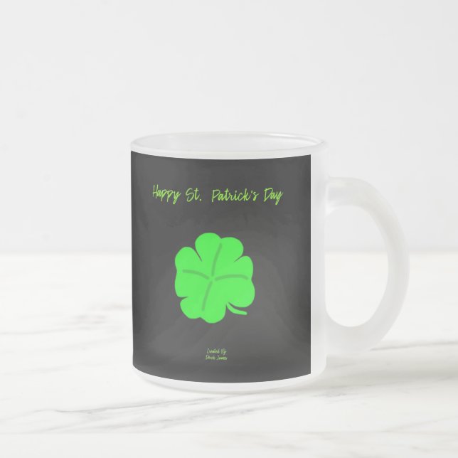 Lycklig St. Patrick's Day Small Frosted Glass Mugg (Höger)