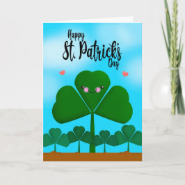 Lycklig St patrick's day Smiling Shamrock Klöver Helgkort
