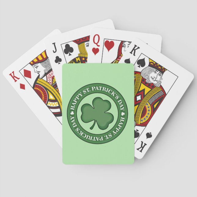 Lycklig St. Patricks Day Spel Kort (Baksidan)