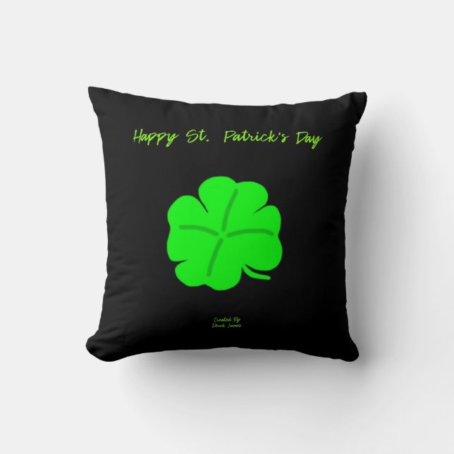 Lycklig St. Patrick's Day Square Dekorativ kudde (Framsida)
