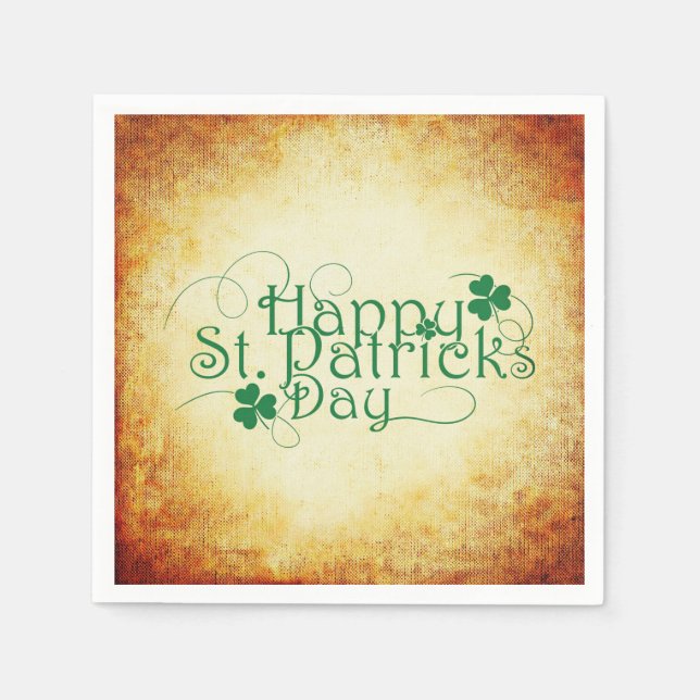 Lycklig St. Patrick's Day Square Pappersservett (Framsidan)