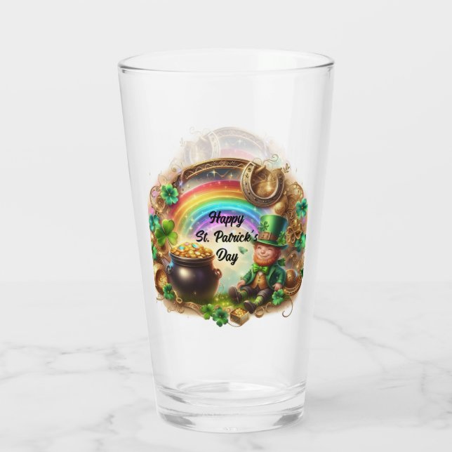 Lycklig St patrick's day Steampunk Stil Glaskopp (Baksida)