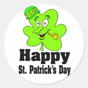 Lycklig St. Patrick's Day Stickers Runt Klistermärke