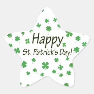 Lycklig St patricks day Stjärnformat Klistermärke