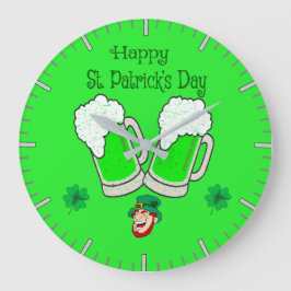 Lycklig St. Patrick's Day Stor Klocka