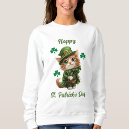 Lycklig St. Patrick's Day Sweatshirt for Cat Lover T Shirt