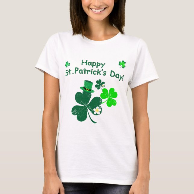 Lycklig St. Patrick's Day T Shirt (Framsida)