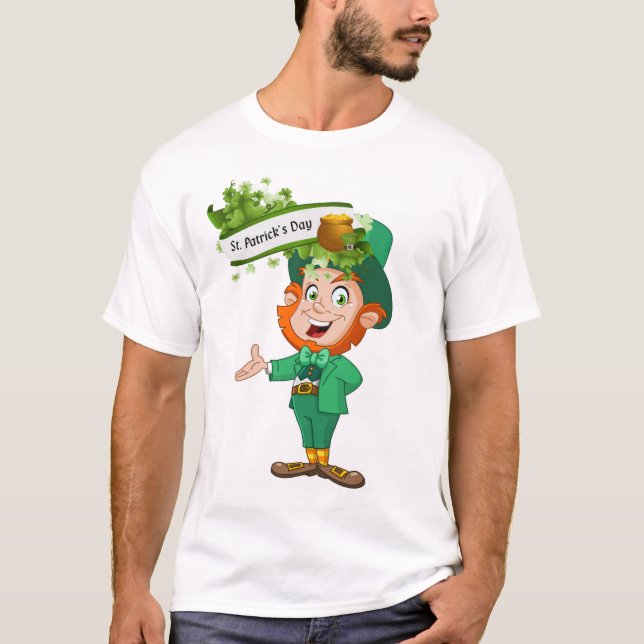 Lycklig St. Patrick's Day T-Shirt (Framsida)