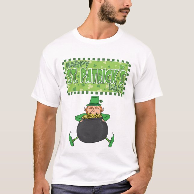 Lycklig St. Patrick's Day T-Shirt (Framsida)