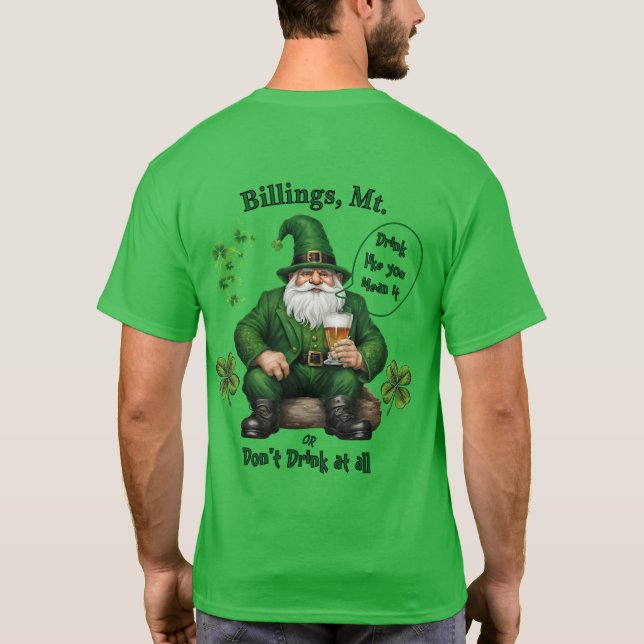 Lycklig St. Patrick's Day T Shirt (Baksida)
