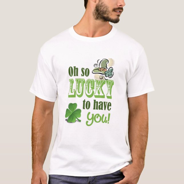 Lycklig St. Patrick's Day T-Shirt (Framsida)
