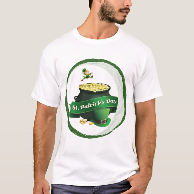Lycklig St. Patrick's Day T-Shirt (Framsida)