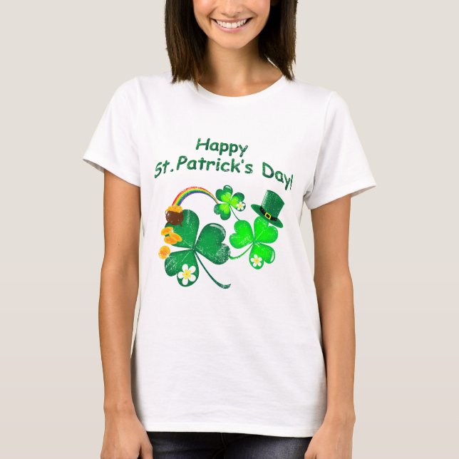 Lycklig St. Patrick's Day T Shirt (Framsida)